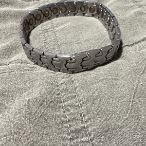 Men's Magnetic Stainless Steel Silver Link Bracelet